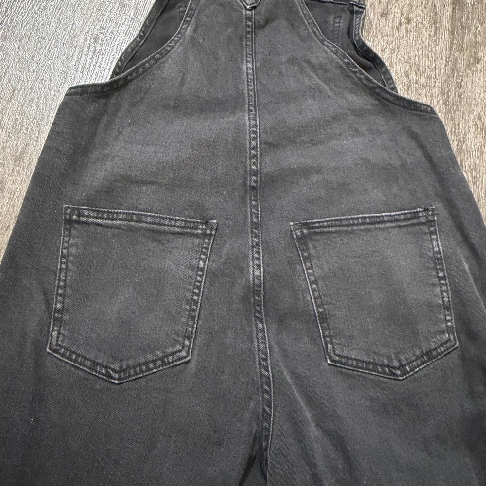Joe's Jeans Overalls Women Medium Black Denim Straight Leg Utility Bib Jumpsuit - Picture 5 of 6
